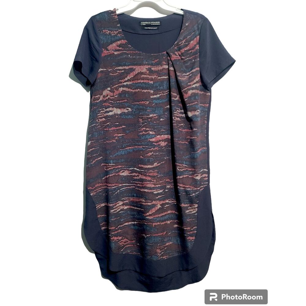 All Saints Navy Abstract Shift Dress
